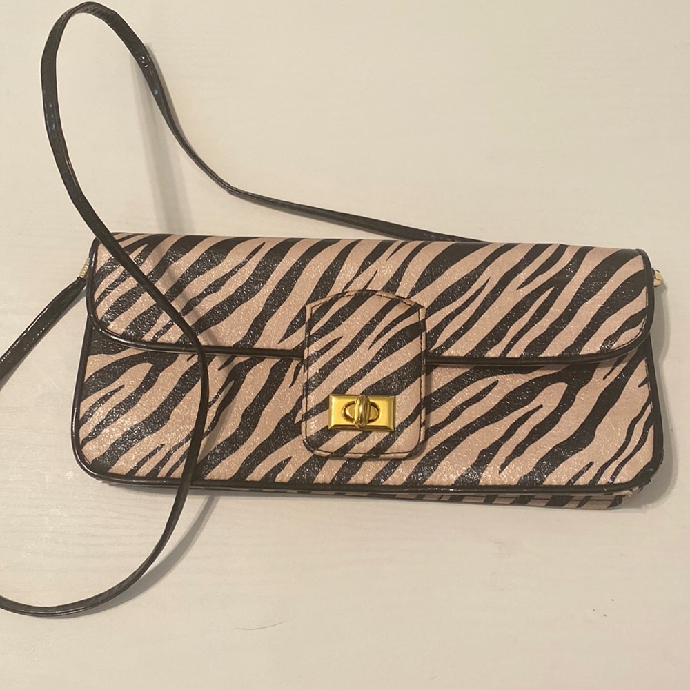 Vintage/Original J.Renee Zebra Clutch, with original heel zipper pull